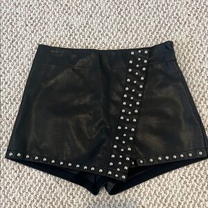 Free People Black Studded Skorts